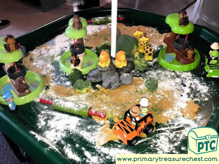 Super safari Playdough small world Themed Tuff Tray for Toddlers-EYFS Children 