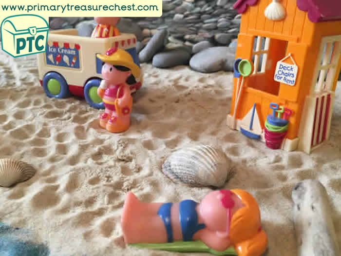 Seaside At the Beach Tuff Tray Small World Scene -EYFS Children