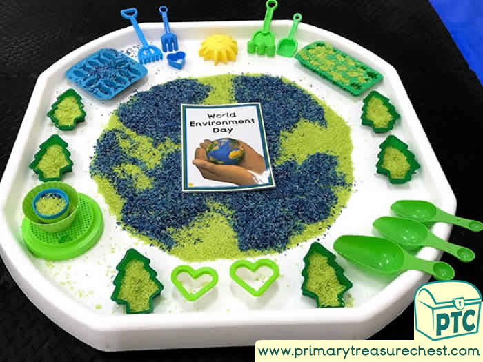 World  Environment Day Sensory Play  tuff tray idea