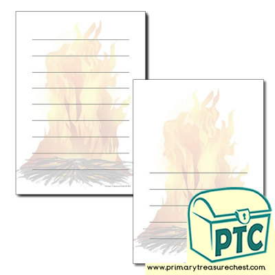 Bonfire Themed Page Border/Writing Frame (wide lines)