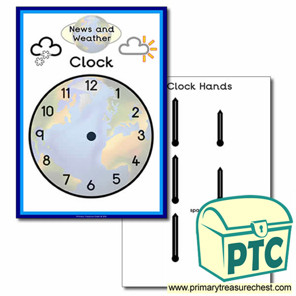 News Desk and Weather Forecasting Role Play clock