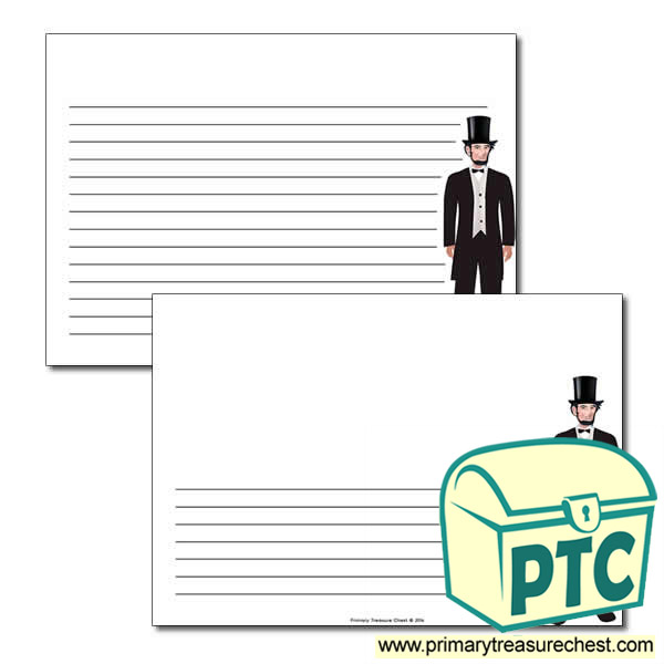 Abraham Lincoln Landscape Page Border/Writing Frame (narrow lines)