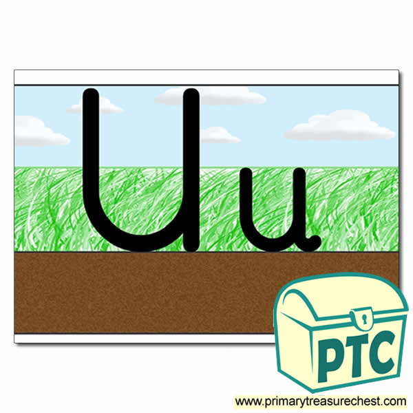 Letter 'Uu' Ground-Grass-Sky Letter Formation Sheet