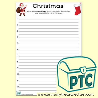 Christmas Themed Sentence Writng Activity