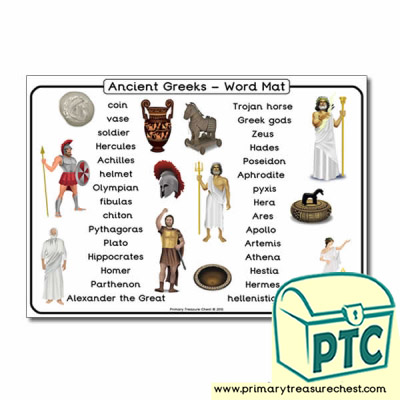 'Ancient Greeks' Themed Word Mat