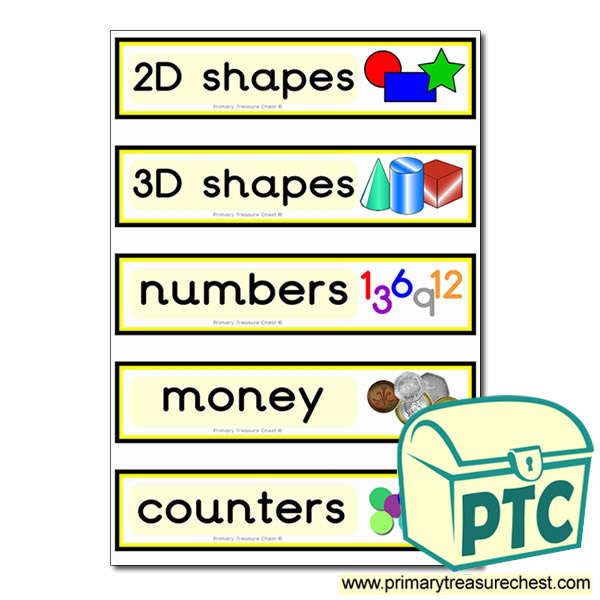 Double mounted effect draw labels with maths equipment images