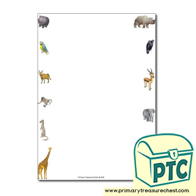 African Animals Themed Page Border/Writing Frame (no lines)