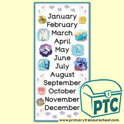 Serenity Themed Months of the Year Poster - Primary Treasure Chest