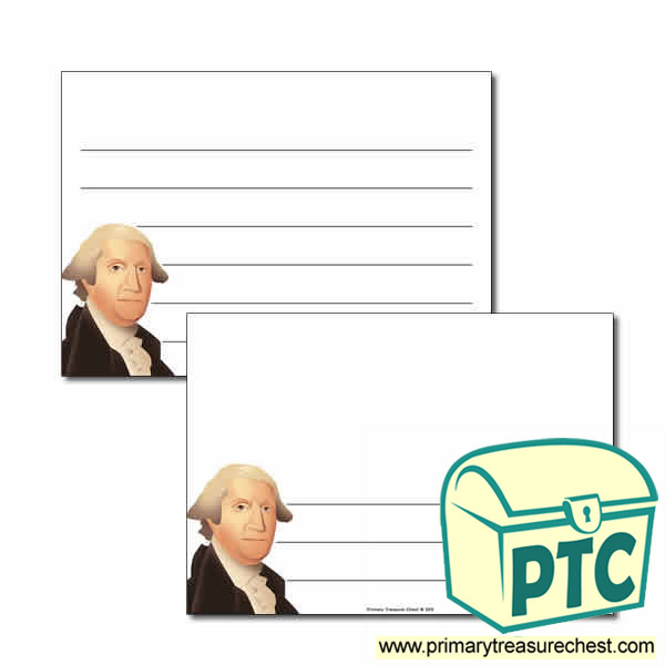 George Washington Themed Landscape Page Border/Writing Frame (wide lines)