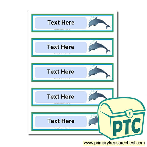 Sea Life Dolphin Themed Pupil Drawer Labels (Small)
