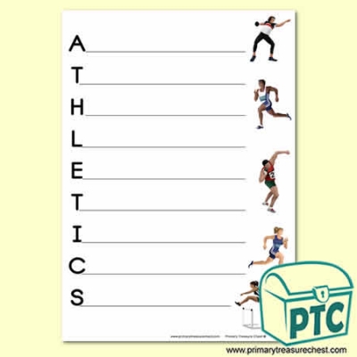 Athletics   Acrostic Poem Sheet