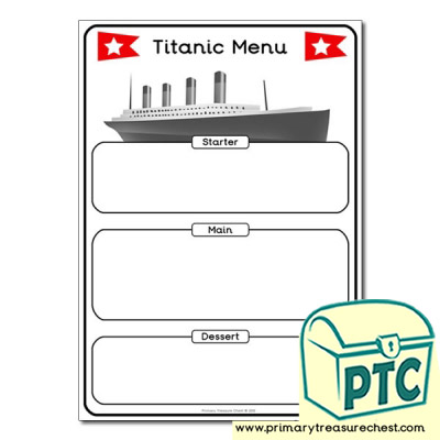 Titanic Menu Worksheet
