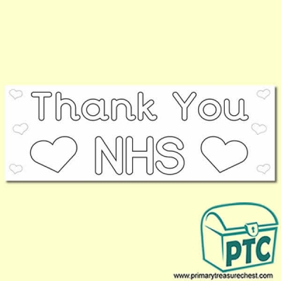 FREE Thank You NHS colouring in poster / display heading - 2 x A4 Sheets