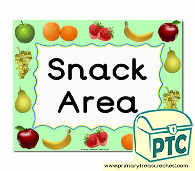 Snack Area Classroom Sign