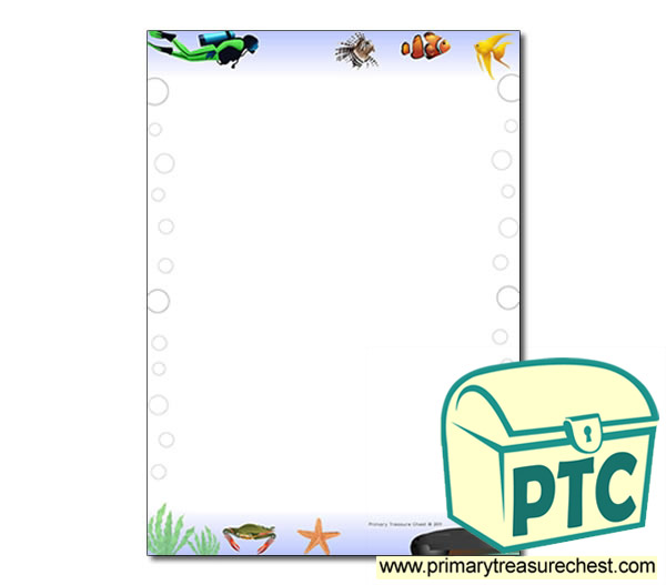 'Under the Sea' Themed Page Border/Writing Frame (no lines)