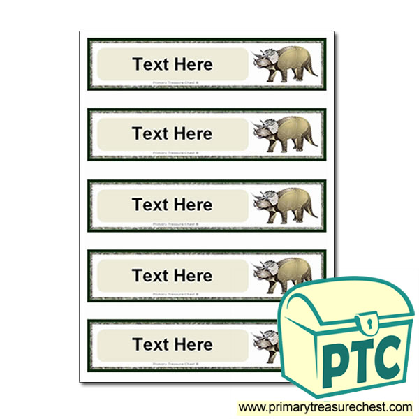 Triceratops Dinosaur Themed Pupil Drawer Labels (Small)