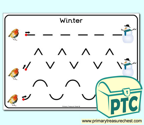 Winter themed Pre-Writing Activity Sheet