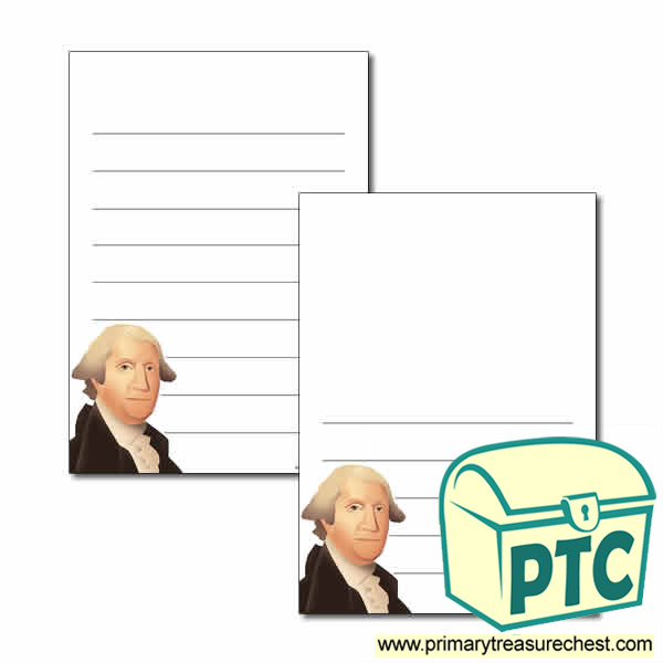 George Washington Themed Page Border/Writing Frame (wide lines)