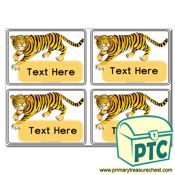Tiger Themed Registration Name Cards