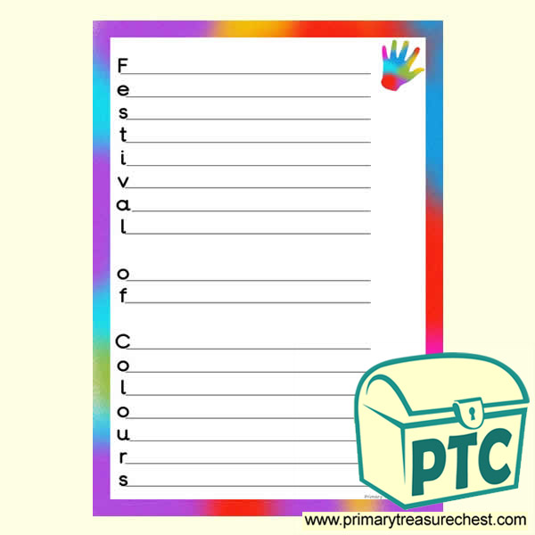 Holi Acrostic Poem Sheet