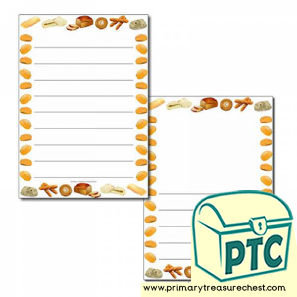 Bread Themed Page Borders/Writing Frames (wide lines)