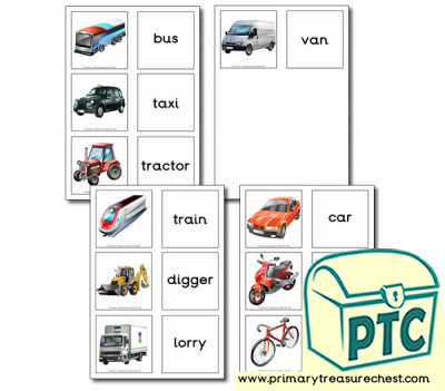 Land Transport Themed Matching Cards