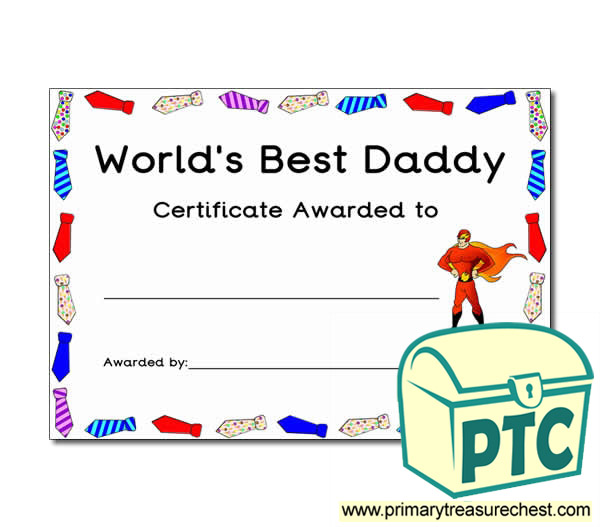 'World's Best Daddy' Father's Day Certificate