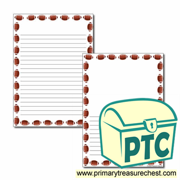Super Bowl / American football Themed Page Border/Writing Frame (narrow lines)