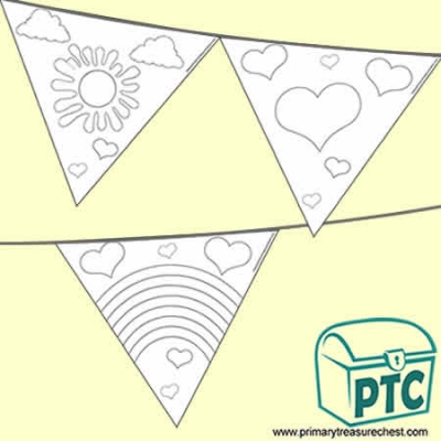 Rainbow Colouring in Bunting