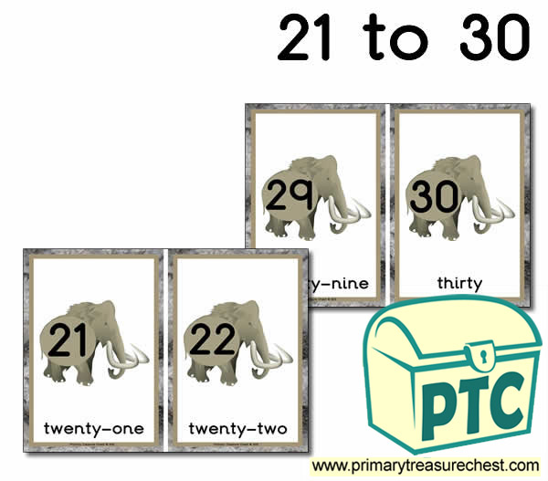 Mammoth Number Line 21 to 30