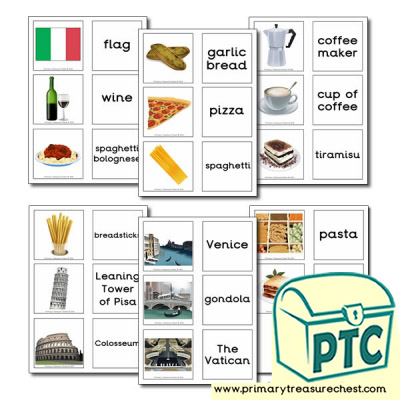 Italy Themed Matching Cards