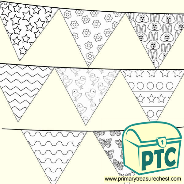 Spring Themed Colouring Bunting