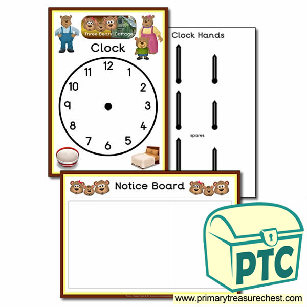 Clock & Notice Board- Goldilocks and The Three Bears