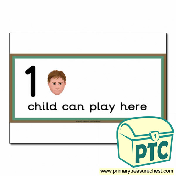Investigation Area Sign - Images of Faces - 1 child can play here - Classroom Organisation Poster
