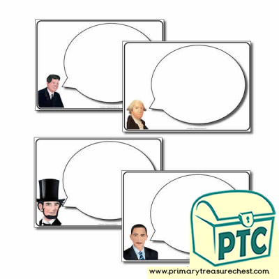 Presidents Themed Speech Bubbles Worksheets