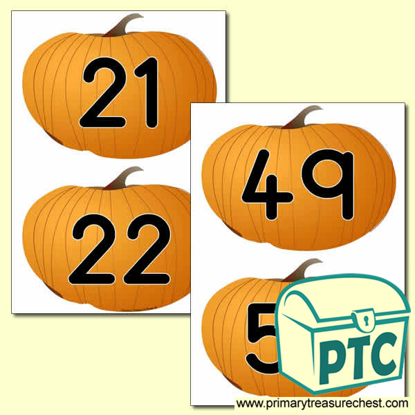 Pumpkin Themed Number Line 11-50