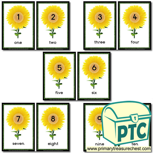 Sunflower Number Line 1 to 10