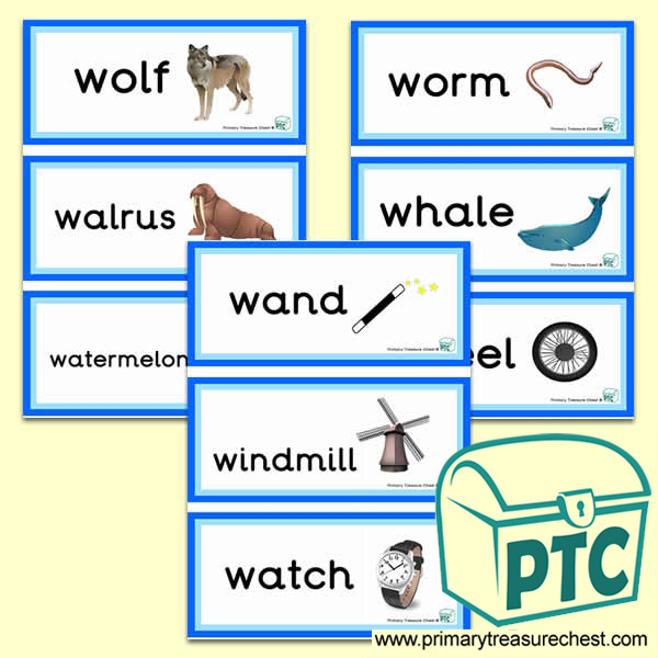 Letter 'w'  Themed Flashcards