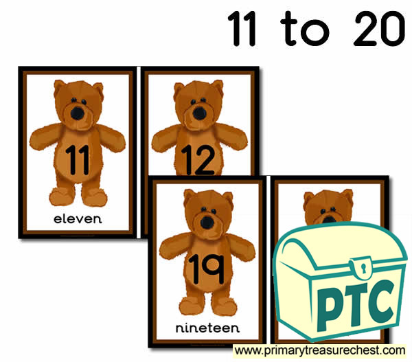 Bear Themed Number Line 11-20