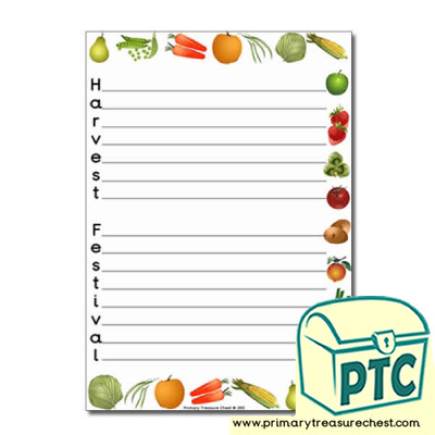 Fruit & Vegetables Themed 'Harvest Festival' Acrostic Poem Sheet