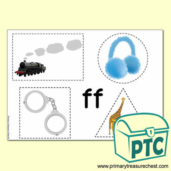 'ff' Themed Scissor- Shape- Pre-Writing Activity 