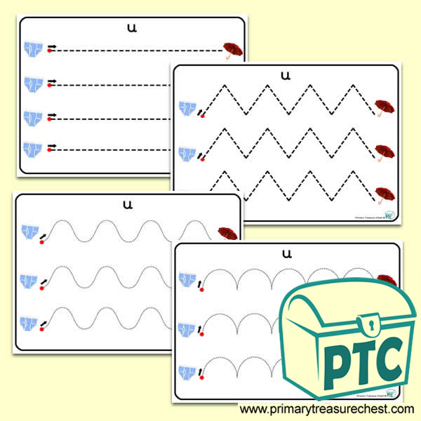 'Uu' Themed Pre-Writing Patterns Activity Sheets