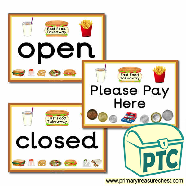 Fast Food Takeaway Signs