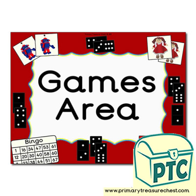 Games Area Classroom Sign