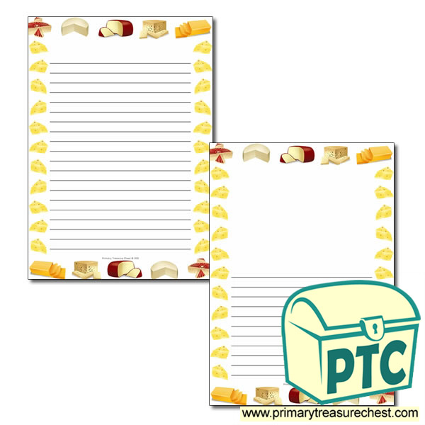 Cheese Themed Page Borders/Writing Frames (narrow lines)