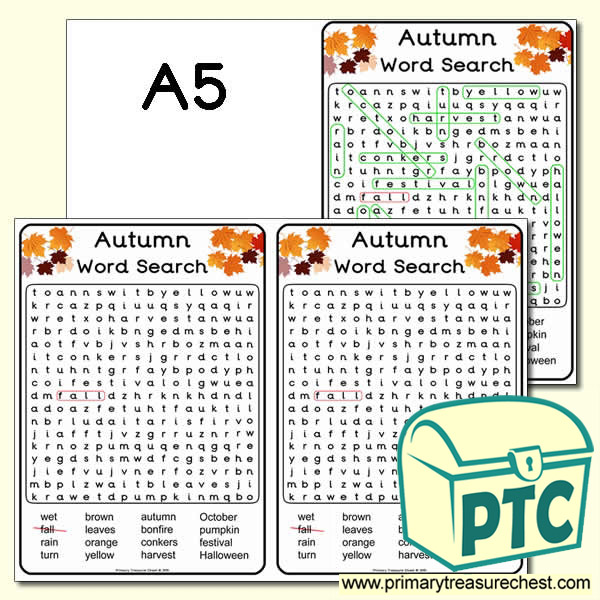  A5 Autumn Word Search (Hard)