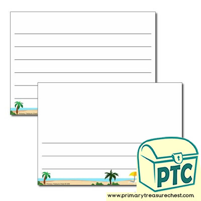Tropical Island Landscape Page Border/Writing Frame (wide lines)