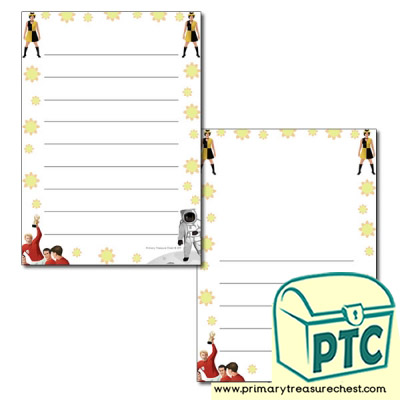 1960s Themed Page Border/Writing Frame (wide lines)