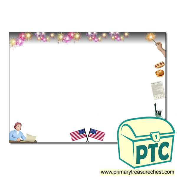 Independence Day Themed Landscape Writing Frame (no lines)