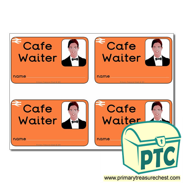 Role Play Train Station Cafe Waiter ID Badges
